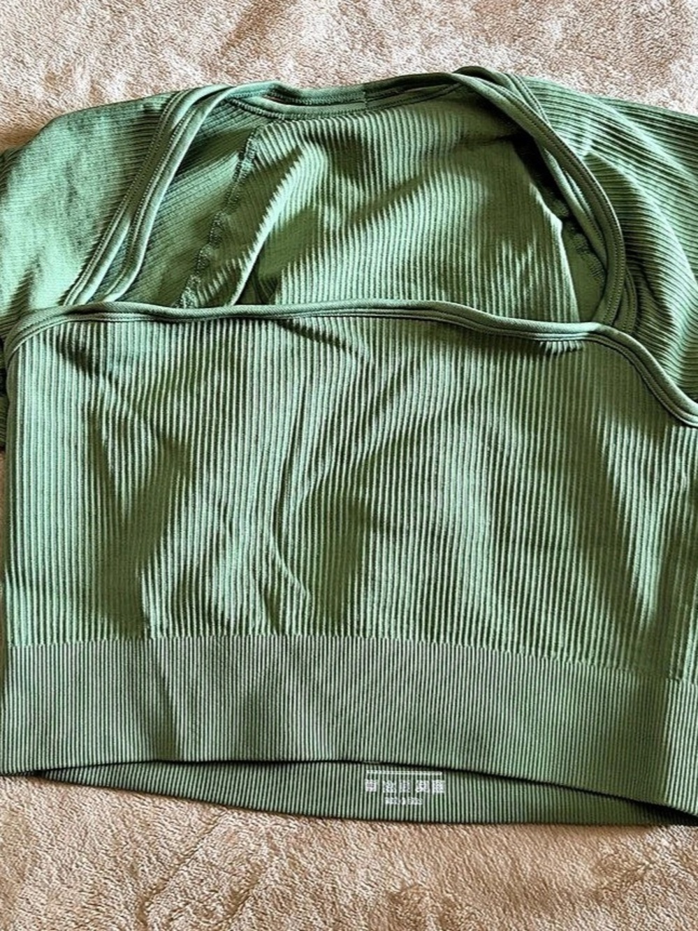 Ribbed Cropped Short Sleeve Top Size Medium